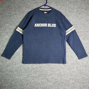Vintage Y2K Anchor Blue Sweatshirt Men's‎ Large Blue Spell Out Skate Knit
